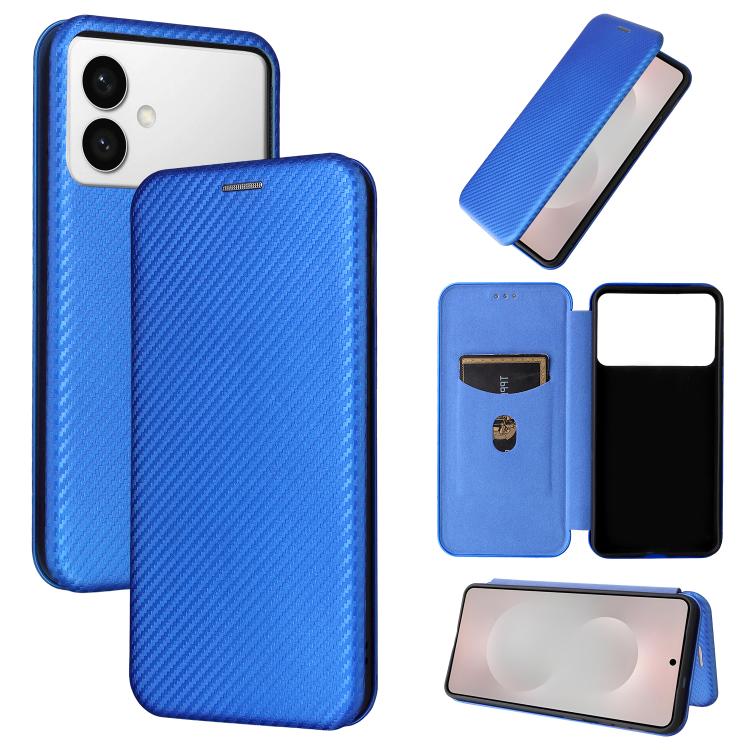 Custodia per cellulare in pelle con texture in fibra di carbonio, For Galaxy S26 FE 5G, For Samsung Galaxy S26+ 5G, For Samsung Galaxy S26 Edge 5G, For Samsung Galaxy S26 Ultra 5G