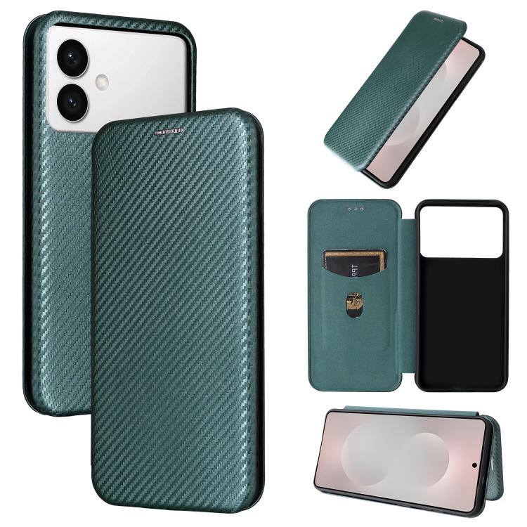 Custodia per cellulare in pelle con texture in fibra di carbonio, For Galaxy S26 FE 5G, For Samsung Galaxy S26+ 5G, For Samsung Galaxy S26 Edge 5G, For Samsung Galaxy S26 Ultra 5G