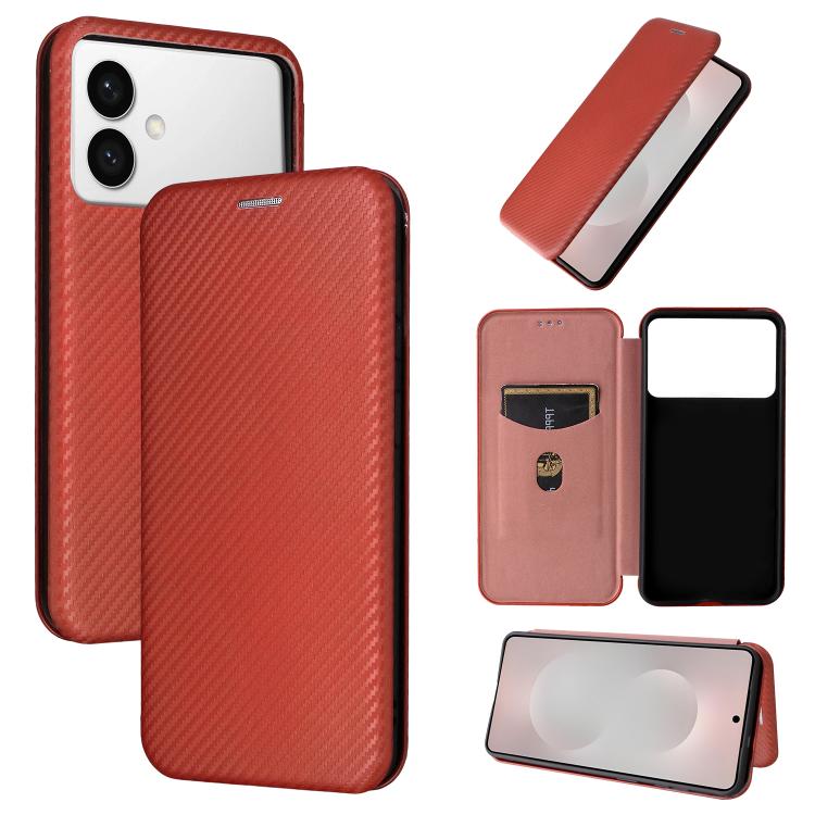Custodia per cellulare in pelle con texture in fibra di carbonio, For Galaxy S26 FE 5G, For Samsung Galaxy S26+ 5G, For Samsung Galaxy S26 Edge 5G, For Samsung Galaxy S26 Ultra 5G