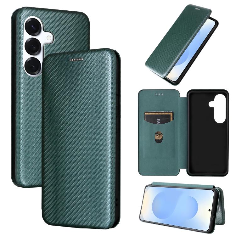 Custodia per cellulare in pelle con texture in fibra di carbonio, For Galaxy S26 FE 5G, For Samsung Galaxy S26+ 5G, For Samsung Galaxy S26 Edge 5G, For Samsung Galaxy S26 Ultra 5G