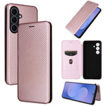 Custodia per cellulare in pelle con texture in fibra di carbonio, For Galaxy S26 FE 5G, For Samsung Galaxy S26+ 5G, For Samsung Galaxy S26 Edge 5G, For Samsung Galaxy S26 Ultra 5G