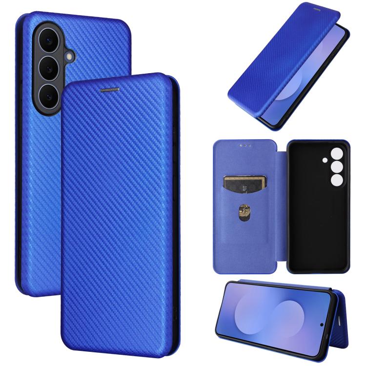 Custodia per cellulare in pelle con texture in fibra di carbonio, For Galaxy S26 FE 5G, For Samsung Galaxy S26+ 5G, For Samsung Galaxy S26 Edge 5G, For Samsung Galaxy S26 Ultra 5G