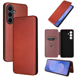 Custodia per cellulare in pelle con texture in fibra di carbonio, For Galaxy S26 FE 5G, For Samsung Galaxy S26+ 5G, For Samsung Galaxy S26 Edge 5G, For Samsung Galaxy S26 Ultra 5G