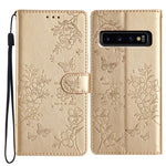 Custodia per cellulare in pelle con farfalle e fiori, For Samsung Galaxy S10+, For Samsung Galaxy S10