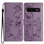 Custodia per cellulare in pelle con farfalle e fiori, For Samsung Galaxy S10+, For Samsung Galaxy S10