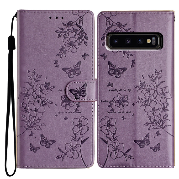 Custodia per cellulare in pelle con farfalle e fiori, For Samsung Galaxy S10+, For Samsung Galaxy S10