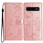 Custodia per cellulare in pelle con farfalle e fiori, For Samsung Galaxy S10+, For Samsung Galaxy S10