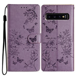 Custodia per cellulare in pelle con farfalle e fiori, For Samsung Galaxy S10+, For Samsung Galaxy S10