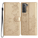 Custodia per cellulare in pelle con farfalle e fiori, For Samsung Galaxy S21 FE 5G, For Samsung Galaxy S21 5G, For Samsung Galaxy S21+ 5G, For Samsung Galaxy S21 Ultra 5G