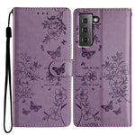 Custodia per cellulare in pelle con farfalle e fiori, For Samsung Galaxy S21 FE 5G, For Samsung Galaxy S21 5G, For Samsung Galaxy S21+ 5G, For Samsung Galaxy S21 Ultra 5G