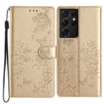 Custodia per cellulare in pelle con farfalle e fiori, For Samsung Galaxy S21 FE 5G, For Samsung Galaxy S21 5G, For Samsung Galaxy S21+ 5G, For Samsung Galaxy S21 Ultra 5G