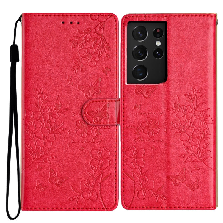 Custodia per cellulare in pelle con farfalle e fiori, For Samsung Galaxy S21 FE 5G, For Samsung Galaxy S21 5G, For Samsung Galaxy S21+ 5G, For Samsung Galaxy S21 Ultra 5G