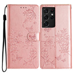 Custodia per cellulare in pelle con farfalle e fiori, For Samsung Galaxy S21 FE 5G, For Samsung Galaxy S21 5G, For Samsung Galaxy S21+ 5G, For Samsung Galaxy S21 Ultra 5G