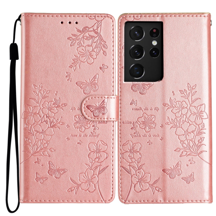 Custodia per cellulare in pelle con farfalle e fiori, For Samsung Galaxy S21 FE 5G, For Samsung Galaxy S21 5G, For Samsung Galaxy S21+ 5G, For Samsung Galaxy S21 Ultra 5G
