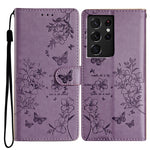 Custodia per cellulare in pelle con farfalle e fiori, For Samsung Galaxy S21 FE 5G, For Samsung Galaxy S21 5G, For Samsung Galaxy S21+ 5G, For Samsung Galaxy S21 Ultra 5G