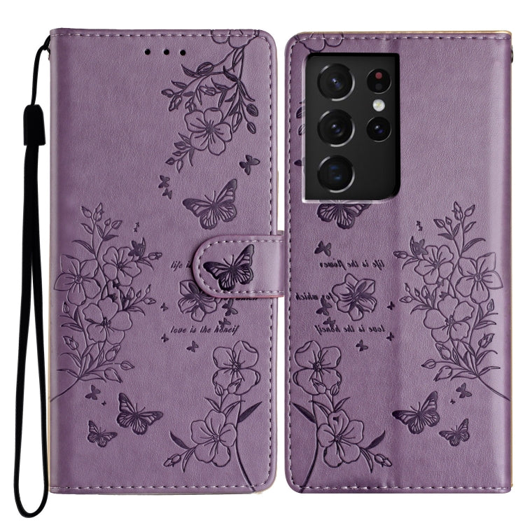 Custodia per cellulare in pelle con farfalle e fiori, For Samsung Galaxy S21 FE 5G, For Samsung Galaxy S21 5G, For Samsung Galaxy S21+ 5G, For Samsung Galaxy S21 Ultra 5G