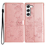 Custodia per cellulare in pelle con farfalle e fiori, For Samsung Galaxy S23 FE 5G, For Samsung Galaxy S23 Ultra 5G, For Samsung Galaxy S23+ 5G, For Samsung Galaxy S23 5G