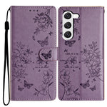 Custodia per cellulare in pelle con farfalle e fiori, For Samsung Galaxy S23 FE 5G, For Samsung Galaxy S23 Ultra 5G, For Samsung Galaxy S23+ 5G, For Samsung Galaxy S23 5G