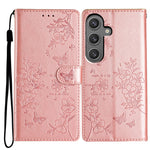 Custodia per cellulare in pelle con farfalle e fiori, For Samsung Galaxy S23 FE 5G, For Samsung Galaxy S23 Ultra 5G, For Samsung Galaxy S23+ 5G, For Samsung Galaxy S23 5G