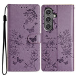 Custodia per cellulare in pelle con farfalle e fiori, For Samsung Galaxy S23 FE 5G, For Samsung Galaxy S23 Ultra 5G, For Samsung Galaxy S23+ 5G, For Samsung Galaxy S23 5G