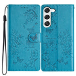 Custodia per cellulare in pelle con farfalle e fiori, For Samsung Galaxy S23 FE 5G, For Samsung Galaxy S23 Ultra 5G, For Samsung Galaxy S23+ 5G, For Samsung Galaxy S23 5G