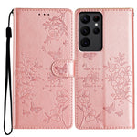 Custodia per cellulare in pelle con farfalle e fiori, For Samsung Galaxy S23 FE 5G, For Samsung Galaxy S23 Ultra 5G, For Samsung Galaxy S23+ 5G, For Samsung Galaxy S23 5G