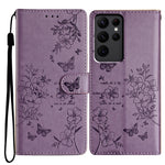 Custodia per cellulare in pelle con farfalle e fiori, For Samsung Galaxy S23 FE 5G, For Samsung Galaxy S23 Ultra 5G, For Samsung Galaxy S23+ 5G, For Samsung Galaxy S23 5G