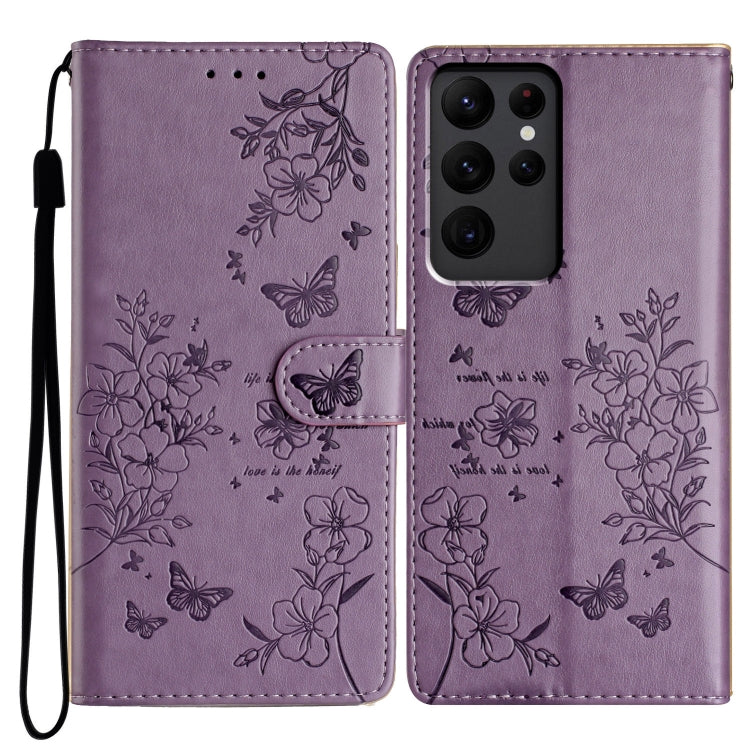 Custodia per cellulare in pelle con farfalle e fiori, For Samsung Galaxy S23 FE 5G, For Samsung Galaxy S23 Ultra 5G, For Samsung Galaxy S23+ 5G, For Samsung Galaxy S23 5G