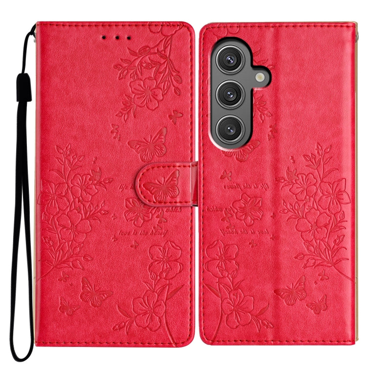 Custodia per cellulare in pelle con farfalle e fiori, For Samsung Galaxy S25 Edge 5G, For Samsung Galaxy S24 Ultra 5G, For Samsung Galaxy S24+ 5G, For Samsung Galaxy S24 5G