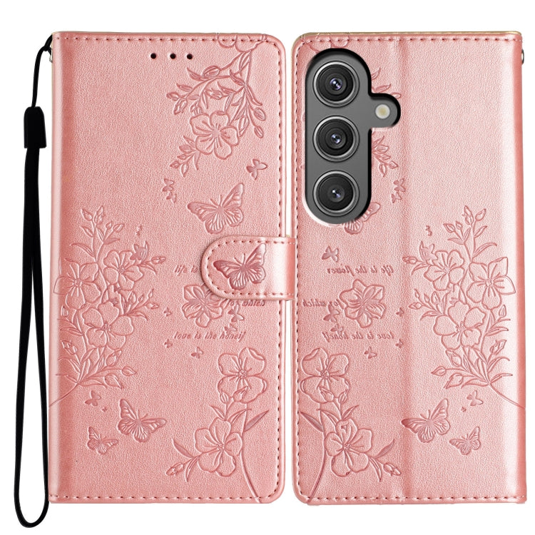 Custodia per cellulare in pelle con farfalle e fiori, For Samsung Galaxy S25 Edge 5G, For Samsung Galaxy S24 Ultra 5G, For Samsung Galaxy S24+ 5G, For Samsung Galaxy S24 5G