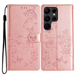 Custodia per cellulare in pelle con farfalle e fiori, For Samsung Galaxy S25 Edge 5G, For Samsung Galaxy S24 Ultra 5G, For Samsung Galaxy S24+ 5G, For Samsung Galaxy S24 5G
