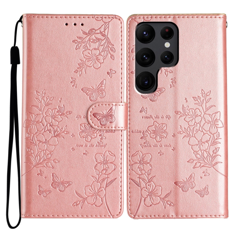 Custodia per cellulare in pelle con farfalle e fiori, For Samsung Galaxy S25 Edge 5G, For Samsung Galaxy S24 Ultra 5G, For Samsung Galaxy S24+ 5G, For Samsung Galaxy S24 5G