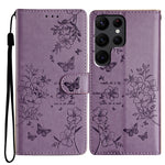 Custodia per cellulare in pelle con farfalle e fiori, For Samsung Galaxy S25 Edge 5G, For Samsung Galaxy S24 Ultra 5G, For Samsung Galaxy S24+ 5G, For Samsung Galaxy S24 5G