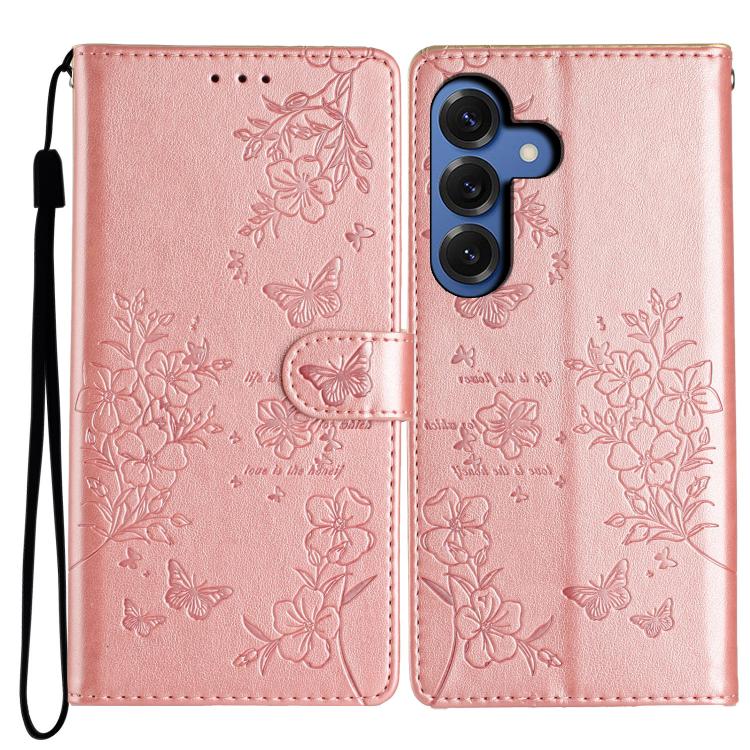Custodia per cellulare in pelle con farfalle e fiori, For Samsung Galaxy S26 Edge 5G, For Samsung Galaxy S26 Ultra 5G, For Samsung Galaxy S26 5G, For Samsung Galaxy S25 FE 5G