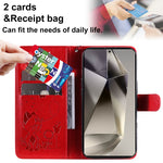 Custodia per cellulare in pelle con motivo gatto e ape in rilievo, For Galaxy S25 Ultra 5G, For Galaxy S24 FE 5G
