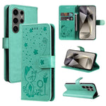 Custodia per cellulare in pelle con motivo gatto e ape in rilievo, For Galaxy S25 Ultra 5G, For Galaxy S24 FE 5G