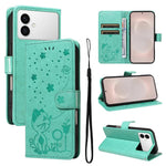 Custodia per cellulare in pelle con motivo gatto e ape in rilievo, For Galaxy S26 FE 5G, For Galaxy S26+ 5G, For Galaxy S26 Edge 5G, For Galaxy S26 Ultra 5G