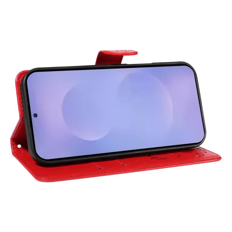 Custodia per cellulare in pelle con motivo gatto e ape in rilievo, For Galaxy S26 5G, For Galaxy S25 FE 5G, For Galaxy S25 / S24 5G, For Galaxy S25+ / S24+ 5G