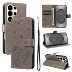 Custodia per cellulare in pelle con motivo gatto e ape in rilievo, For Galaxy S26 FE 5G, For Galaxy S26+ 5G, For Galaxy S26 Edge 5G, For Galaxy S26 Ultra 5G