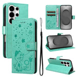 Custodia per cellulare in pelle con motivo gatto e ape in rilievo, For Galaxy S26 FE 5G, For Galaxy S26+ 5G, For Galaxy S26 Edge 5G, For Galaxy S26 Ultra 5G