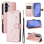 Custodia per cellulare in pelle con motivo gatto e ape in rilievo, For Galaxy S26 FE 5G, For Galaxy S26+ 5G, For Galaxy S26 Edge 5G, For Galaxy S26 Ultra 5G
