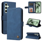Custodia per telefono in pelle con bottone in metallo e motivo albero della vita Skin Feel, For Samsung Galaxy S25 Ultra 5G, For Samsung Galaxy S24 FE 5G