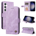 Custodia per telefono in pelle con bottone in metallo e motivo albero della vita Skin Feel, For Samsung Galaxy S26 5G, For Samsung Galaxy S25 Edge 5G, For Samsung Galaxy S25 5G, For Samsung Galaxy S25+ 5G