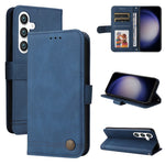 Custodia per telefono in pelle con bottone in metallo e motivo albero della vita Skin Feel, For Samsung Galaxy S26 5G, For Samsung Galaxy S25 Edge 5G, For Samsung Galaxy S25 5G, For Samsung Galaxy S25+ 5G