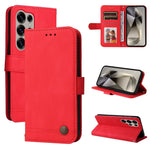 Custodia per telefono in pelle con bottone in metallo e motivo albero della vita Skin Feel, For Samsung Galaxy S25 Ultra 5G, For Samsung Galaxy S24 FE 5G