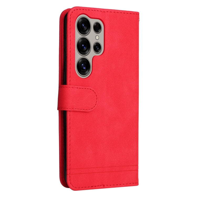Custodia per telefono in pelle con bottone in metallo e motivo albero della vita Skin Feel, For Samsung Galaxy S25 Ultra 5G, For Samsung Galaxy S24 FE 5G