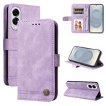 Custodia per telefono in pelle con bottone in metallo e motivo albero della vita Skin Feel, For Samsung Galaxy S26 5G, For Samsung Galaxy S25 Edge 5G, For Samsung Galaxy S25 5G, For Samsung Galaxy S25+ 5G