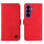 Custodia per telefono in pelle con bottone in metallo e motivo albero della vita Skin Feel, For Samsung Galaxy S26 5G, For Samsung Galaxy S25 Edge 5G, For Samsung Galaxy S25 5G, For Samsung Galaxy S25+ 5G