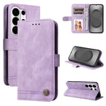 Custodia per telefono in pelle con bottone in metallo e motivo albero della vita Skin Feel, For Galaxy S26 FE 5G, For Samsung Galaxy S26+ 5G, For Samsung Galaxy S26 Edge 5G, For Samsung Galaxy S26 Ultra 5G