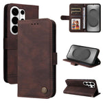 Custodia per telefono in pelle con bottone in metallo e motivo albero della vita Skin Feel, For Galaxy S26 FE 5G, For Samsung Galaxy S26+ 5G, For Samsung Galaxy S26 Edge 5G, For Samsung Galaxy S26 Ultra 5G